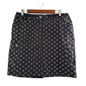 Chicos Black & White Cargo Skirt Size 2.5 Large (14) Pockets Utility Geometric b